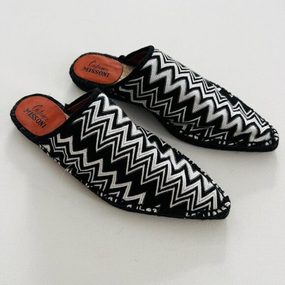 MISSONI x Castaner Ross Slipper Espadrilles Zig Zag Pointy Flats